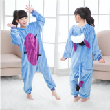 Family Kigurumi Pajamas Blue Donkey Animal Onesie Cosplay Costume Pajamas For Kids and Adults