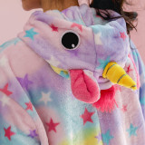Family Kigurumi Pajamas Purple Stars Unicorn Animal Onesie Cosplay Costume Pajamas For Kids and Adults
