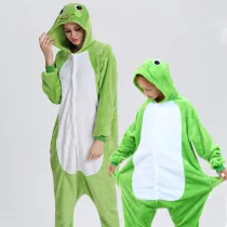 Family Kigurumi Pajamas Green Frog Animal Onesie Cosplay Costume Pajamas For Kids and Adults