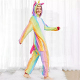 Family Kigurumi Pajamas Rainbow Unicorn Animal Onesie Cosplay Costume Pajamas For Kids and Adults