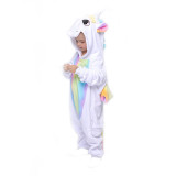 Family Kigurumi Pajamas Rainbow and White Unicorn Animal Onesie Cosplay Costume Pajamas For Kids and Adults