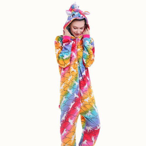 Family Kigurumi Pajamas Rainbow Unicorns Animal Onesie Cosplay Costume Pajamas For Kids and Adults