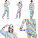Family Kigurumi Pajamas Rainbow Unicorns Animal Onesie Cosplay Costume Pajamas For Kids and Adults