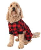 Plus Size Christmas Family Matching Sleepwear Pajamas Sets Cute Deers Plaid Top and Red Plaids Pants With Dog Cloth