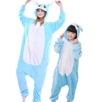 Family Kigurumi Pajamas Blue Rabbit Onesie Cosplay Costume Pajamas For Kids and Adults