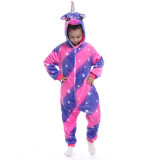 Family Kigurumi Pajamas Pink and Purple Stars Unicorn Animal Onesie Cosplay Costume Pajamas For Kids and Adults