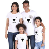 Matching Family Prints Bear Pure Color Family T-Shirts