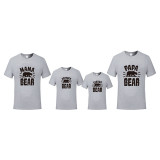 Matching Family Prints White Bear Letter Family T-Shirts
