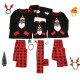 Christmas Family Matching Pajamas Santa Slogan Prints Tops and Plaid Pants Family Pajamas Sets