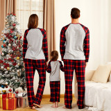 Christmas Family Matching Sleepwear Pajamas Snowflake Prints Tops and Plaid Pants Family Pajamas Sets