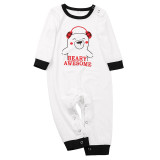 Christmas Family Matching Pajamas Sets White Bear Slogan Prints Tops Plaid Pants