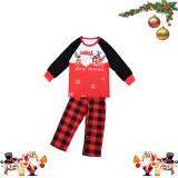 Christmas Family Matching Pajamas Sets Santa Elk Prints Tops and Plaid Pants