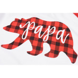 Christmas Family Matching Pajamas Sets Red Plaid Bear and Plaid Pant Family Pajamas Sets