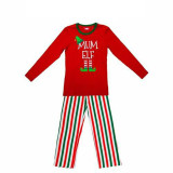 Christmas Family Matching Pajamas Sets Slogan Pattern Prints Tops Vertical Stripe Pants
