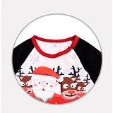 Christmas Family Matching Pajamas Sets Santa Elk Prints Tops and Plaid Pants