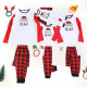 Christmas Family Matching Pajamas Red Plaids Bear Papa Mama Tops and Plaid Pants