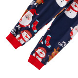 Christmas Family Matching Sleepwear Pajamas Christmas Elk Tops and Santa Claus Pant Family Pajamas Sets