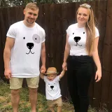 Matching Family Prints Bear Pure Color Family T-Shirts