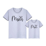 Matching Family Prints Heart MAMA Mom And Me T-shirt Tops