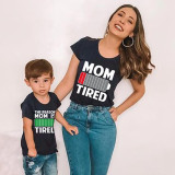 Matching Family Prints Battery Letter Mom And Me T-Shirts
