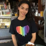 Matching Family Prints Rainbow Heart Style Mom And Me T-Shirts