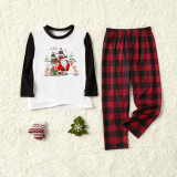 Christmas Family Matching Pajamas Prints Christmas Santa and Plaid Pant Family Pajamas Sets