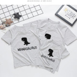 Matching Family Prints Little Dinosaur Letter Pure Color Family T-Shirts