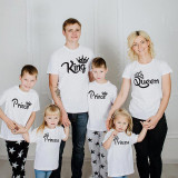 Matching Family Prints Crown King Queen Prince Princess Family T-Shirts
