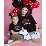 Matching Family Prints Cartoon Rainbow Letter Mom And Me T-Shirts