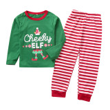 Christmas Family Matching Pajamas Sets Slogan Pattern Prints Tops Stripe Pants