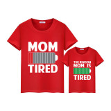 Matching Family Prints Battery Letter Mom And Me T-Shirts