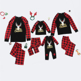 Christmas Family Matching Pajamas Sets Elk Slogan and Red Plaid Sets