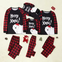 Christmas Family Matching Sleepwear Family Pajamas Merry Xmas Polar Bear Tops And Pants With Dog Cloth