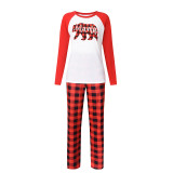 Christmas Family Matching Pajamas Sets Red Plaid Bear and Plaid Pant Family Pajamas Sets