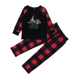 Christmas Family Matching Sleepwear Pajamas Christmas Tree Hat Tops and Plaids Pants Family Pajamas Sets