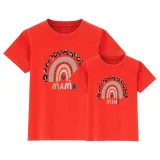 Matching Family Prints Heart Rainbow Pattern Letter Mom And Me T-Shirts