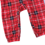 Christmas Family Matching Sleepwear Pajamas Sets Red Plaids Top and Pants