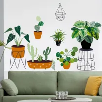 Creative Wall Paste Green Plants English Living Room Bedroom Background Wall Decoration Wall Paste
