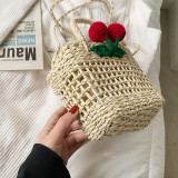 Fashion Cherry Woven Shoulder Bag Handbag