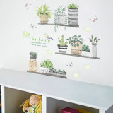 Home Decorative Cactus Wall Stickers Wallpaper Art Living Room Dormitory Bedroom Decoration