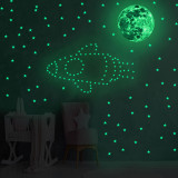 Home Decorative Creative Night Light Star Planet Decorative Wallpaper Bedroom Children's Room Green Fluorescent
