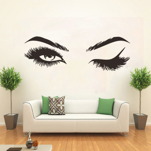 Home Decorative Eyelash Wallpaper Paste Living Room Bedroom Can Be Removed Decorative Painting