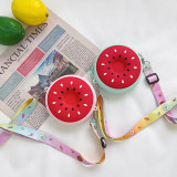 Fruit Red Watermelon Silicone Wallet Shoulder Bag Coin Purse