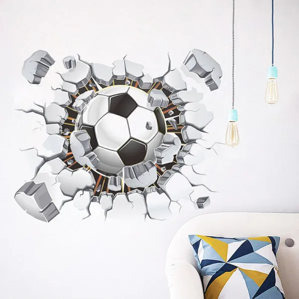 Home Decorative Football Broken Wall Paste Living Room Bedroom Background Wallpaper