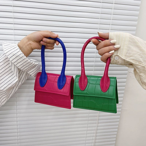 Multicolor Square Rhombic Pattern Single Shoulder Bag