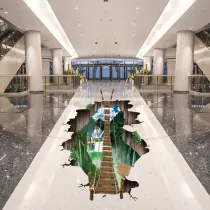3D Bridge Multi-Style Stickers Wallpaper Living Room Shopping Mall Square Amusement Park Removable Decorative Painting