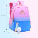 Girl Ombre Pink Purple Students Schoolbag Backpack Bag