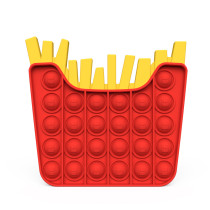 Hamburger French Fries Pop It Fidget Toy Push Pop Bubble Sensory Fidget Toy Stress Relief for Kids & Adult