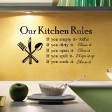Home Decorative Slogan  Our Kitchen Rules  Kitchen Room Decorative Wallpaper Stickers