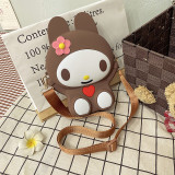 Cute Flower Rabbit Silicone Coin Purse Single Shoulder Bag